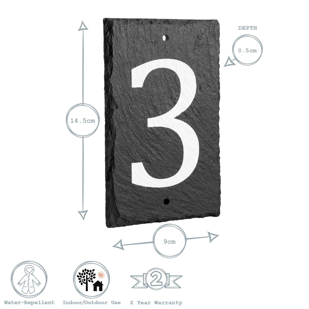 Number 3 Slate House Sign