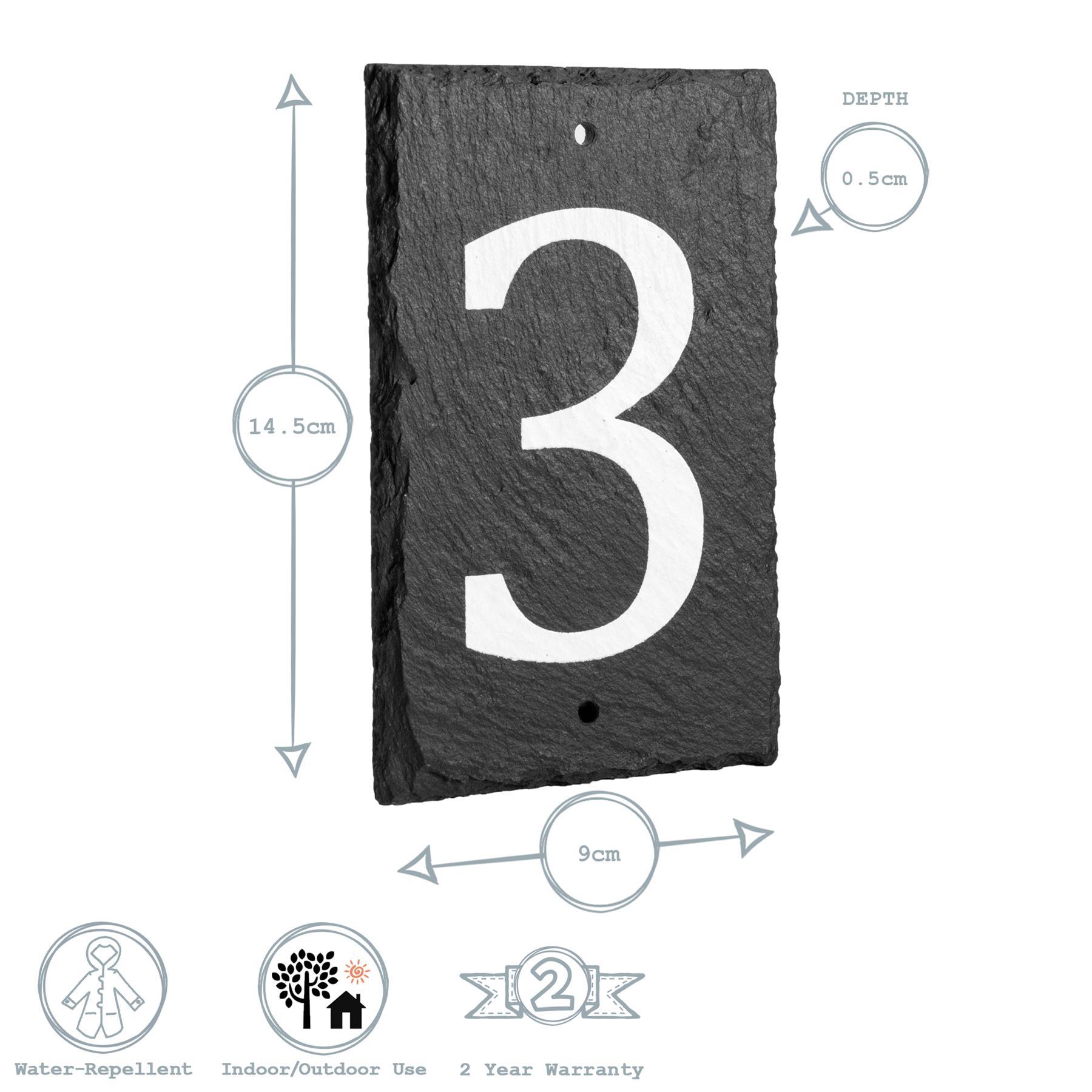 Number 3 Slate House Sign